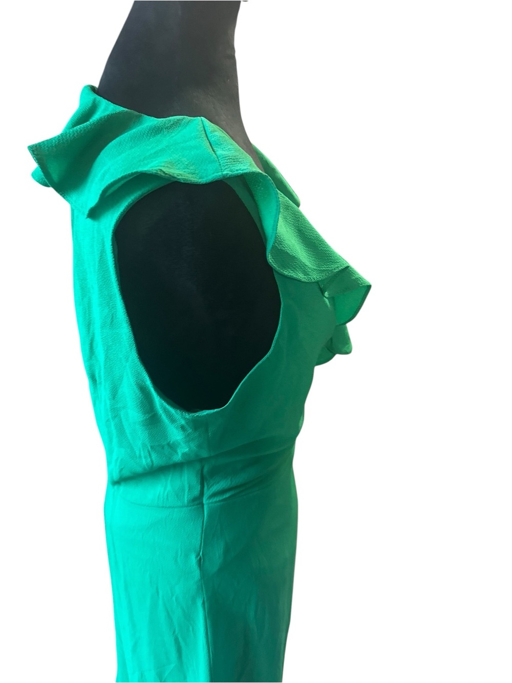 London Times Maxi Dress Size 10 NWT Jewel Green Ruffle - Picture 9 of 16